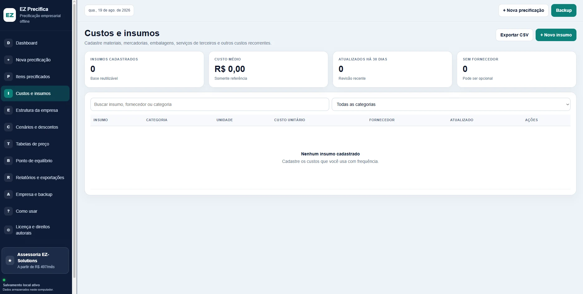 Base reutilizável de materiais, mercadorias e terceiros.